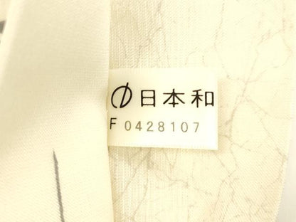 平和屋着物▽スリーシーズン 春夏秋 両面 全通柄袋帯 雪輪杜若文 正絹 逸品 DAAY8034cm