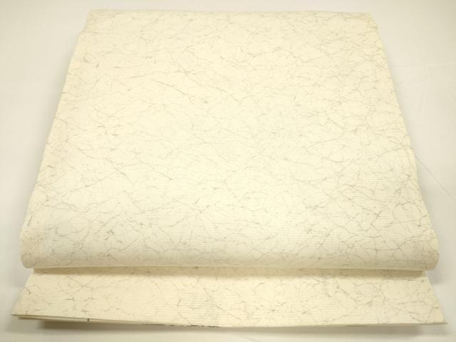 平和屋着物▽スリーシーズン 春夏秋 両面 全通柄袋帯 雪輪杜若文 正絹 逸品 DAAY8034cm