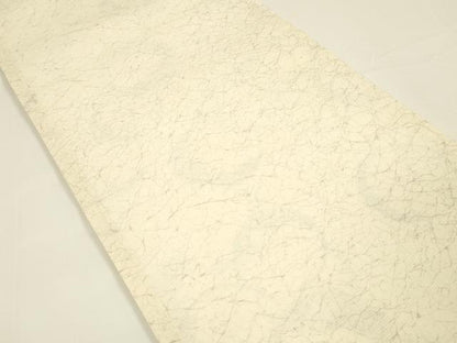 平和屋着物▽スリーシーズン 春夏秋 両面 全通柄袋帯 雪輪杜若文 正絹 逸品 DAAY8034cm