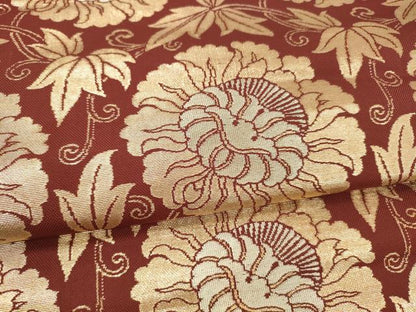 平和屋着物●全通柄九寸名古屋帯　花唐草文　金銀糸　正絹　逸品　DAAY8085cm