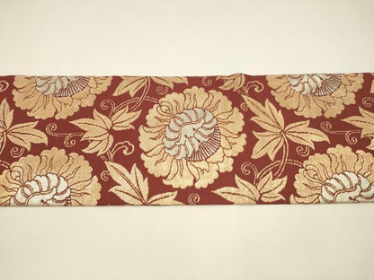 平和屋着物●全通柄九寸名古屋帯　花唐草文　金銀糸　正絹　逸品　DAAY8085cm