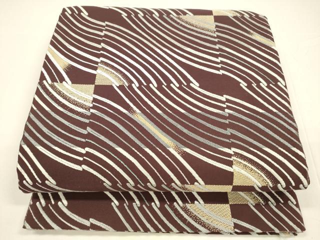平和屋着物●両面 六通柄袋帯 流水文 草花文 正絹 逸品 DAAY8102cm