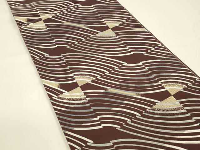 平和屋着物●両面 六通柄袋帯 流水文 草花文 正絹 逸品 DAAY8102cm