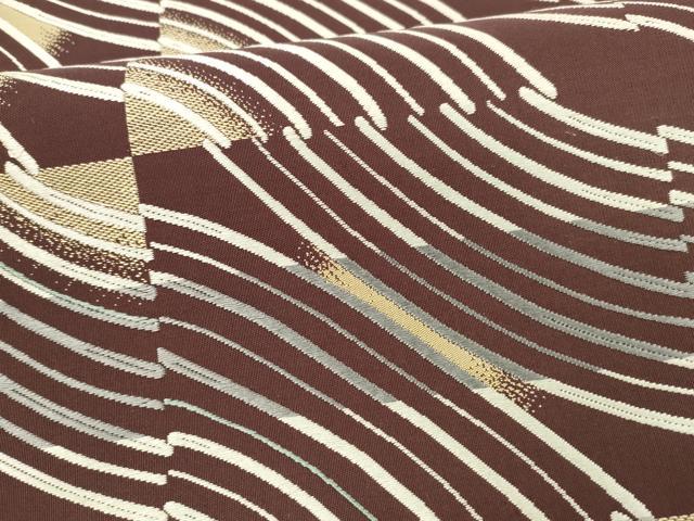 平和屋着物●両面 六通柄袋帯 流水文 草花文 正絹 逸品 DAAY8102cm