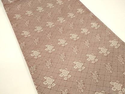 平和屋着物●両面 六通柄袋帯 流水文 草花文 正絹 逸品 DAAY8102cm