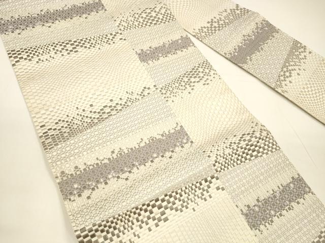 平和屋着物●本場筑前博多織 八寸名古屋帯 抽象文様 正絹 逸品 DAAY8105cm
