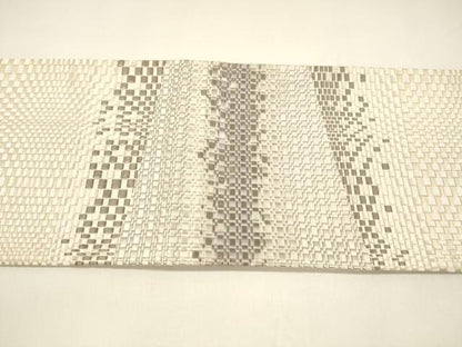 平和屋着物●本場筑前博多織 八寸名古屋帯 抽象文様 正絹 逸品 DAAY8105cm