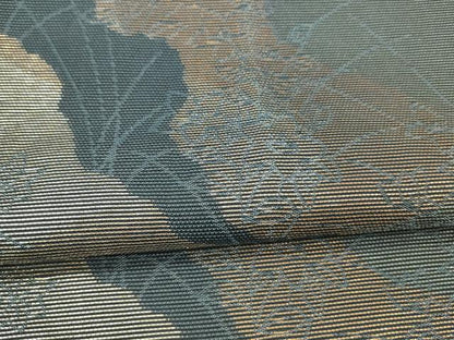 平和屋着物＊夏物 六通柄袋帯 草花文 金銀糸 正絹 逸品 DAAY8108cm
