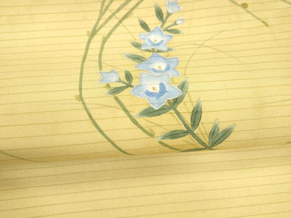 平和屋着物＊夏物 絽塩瀬 九寸名古屋帯 手描き 草花文 銀彩 正絹 逸品 DAAY8109cm