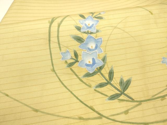 平和屋着物＊夏物 絽塩瀬 九寸名古屋帯 手描き 草花文 銀彩 正絹 逸品 DAAY8109cm