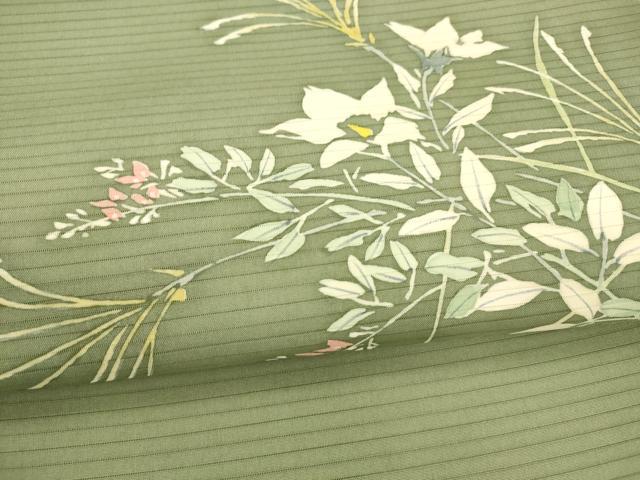 平和屋着物＊夏物 絽塩瀬 九寸名古屋帯 ろうけつ染め 草花文 正絹 逸品 DAAY8112cm