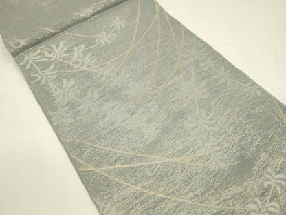 平和屋着物＊夏物 全通柄 本袋帯 枝葉文 金銀糸 正絹 逸品 DAAY8120cm