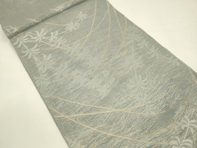 平和屋着物＊夏物 全通柄 本袋帯 枝葉文 金銀糸 正絹 逸品 DAAY8120cm