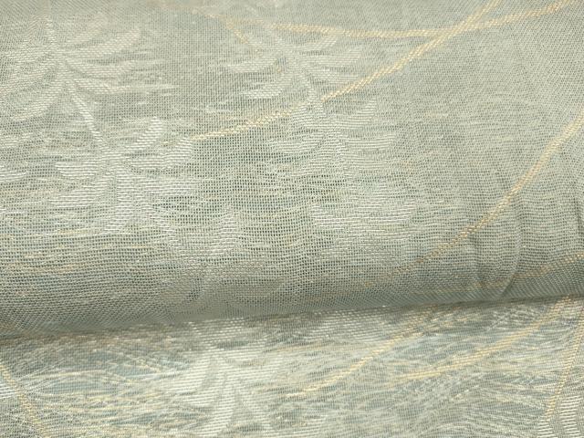 平和屋着物＊夏物 全通柄 本袋帯 枝葉文 金銀糸 正絹 逸品 DAAY8120cm