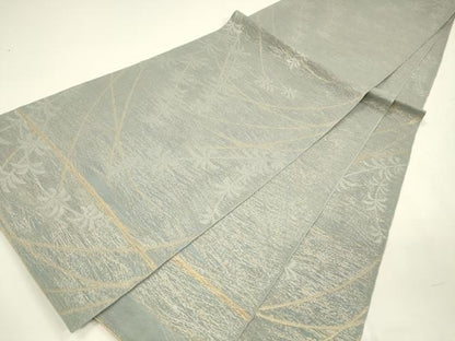 平和屋着物＊夏物 全通柄 本袋帯 枝葉文 金銀糸 正絹 逸品 DAAY8120cm