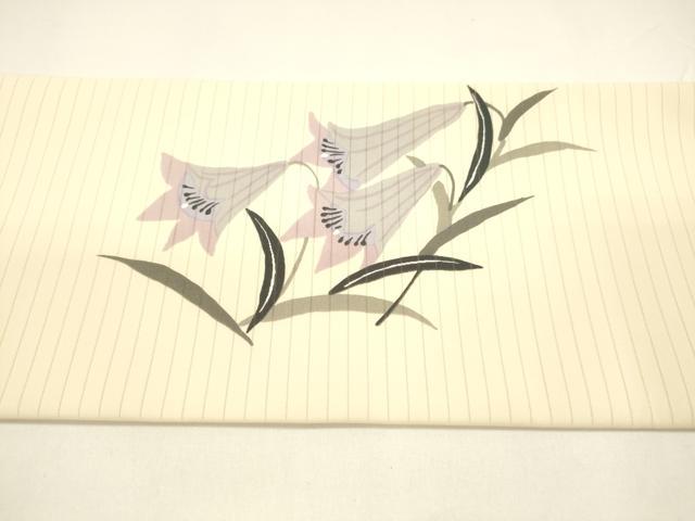 平和屋着物＊夏物 九寸名古屋帯 作家物 手描き 百合 DAAY8122cm
