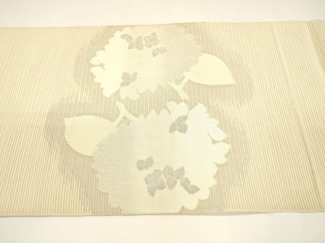 平和屋着物＊夏物 絽綴れ 八寸名古屋帯 紫陽花 金銀糸 正絹 逸品 DAAY8123cm