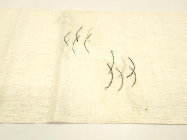 平和屋着物＊夏物 太鼓柄袋帯 月兎 芝文 銀糸 正絹 逸品 DAAY8126cm