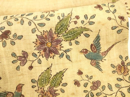 平和屋着物＊夏物 九寸名古屋帯 型染 花鳥文 麻 逸品 DAAY8128cm