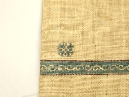 平和屋着物＊夏物 九寸名古屋帯 型染 花鳥文 麻 逸品 DAAY8128cm