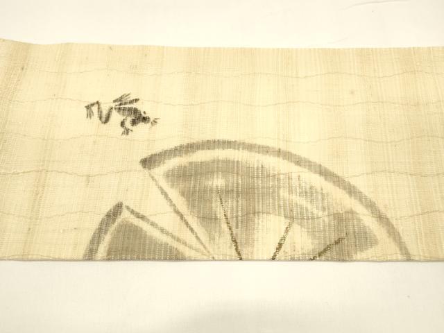 平和屋着物＊夏物 つけ帯 手描き 蛙 麻 逸品 DAAY8129cm