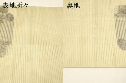 平和屋着物＊夏物 アンティーク 大正ロマン 丸帯 引き抜き帯 花鳥文 銀糸 正絹 逸品 DAAY8134cm