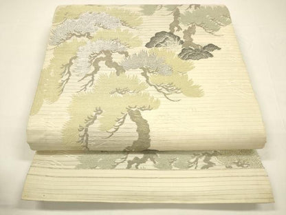 平和屋着物＊夏物 アンティーク 大正ロマン 丸帯 引き抜き帯 唐織 松文 金銀糸 正絹 逸品 DAAY8138cm
