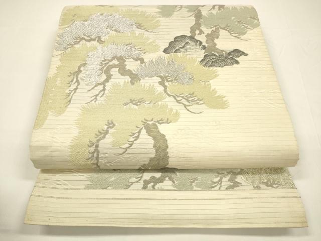 平和屋着物＊夏物 アンティーク 大正ロマン 丸帯 引き抜き帯 唐織 松文 金銀糸 正絹 逸品 DAAY8138cm
