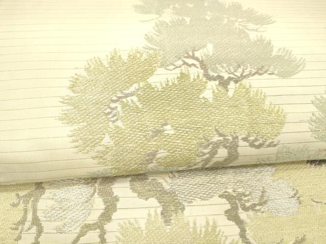 平和屋着物＊夏物 アンティーク 大正ロマン 丸帯 引き抜き帯 唐織 松文 金銀糸 正絹 逸品 DAAY8138cm