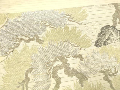 平和屋着物＊夏物 アンティーク 大正ロマン 丸帯 引き抜き帯 唐織 松文 金銀糸 正絹 逸品 DAAY8138cm