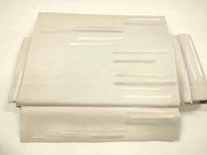平和屋着物＊夏物 ワンタッチつけ帯 横段文 銀糸 正絹 逸品 DAAY8143cm
