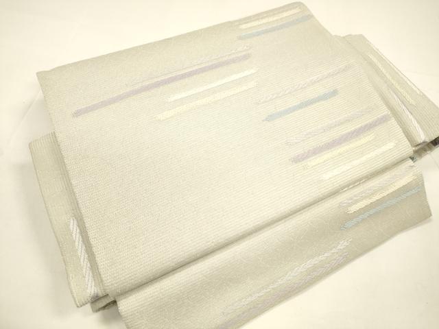 平和屋着物＊夏物 ワンタッチつけ帯 横段文 銀糸 正絹 逸品 DAAY8143cm