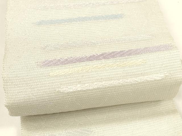 平和屋着物＊夏物 ワンタッチつけ帯 横段文 銀糸 正絹 逸品 DAAY8143cm