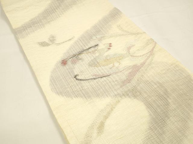 平和屋着物＊夏物 太鼓柄袋帯 流水花鳥文 金銀糸 正絹 逸品 DAAY8144cm
