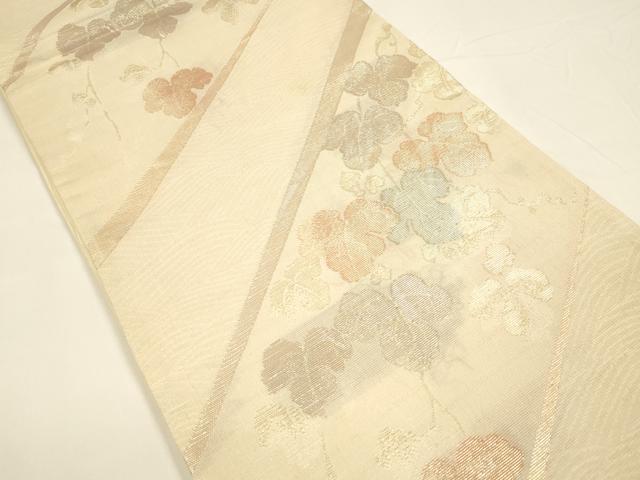 平和屋着物＊夏物 六通柄袋帯 蔦の葉文 金糸 正絹 逸品 DAAY8148cm