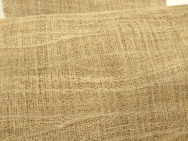 平和屋着物＊夏物 八寸名古屋帯 よろけ縞 麻 逸品 DAAY8152cm