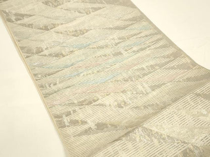 平和屋着物＊夏物 六通柄袋帯 幾何学文様 金銀糸 正絹 逸品 DAAY8156cm