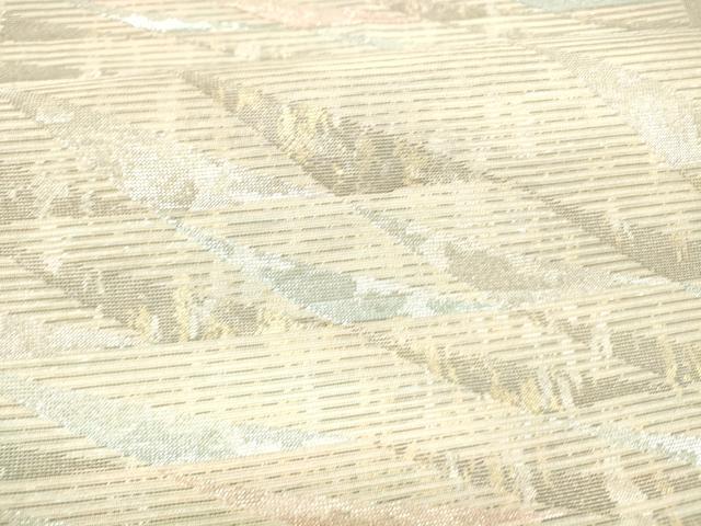 平和屋着物＊夏物 六通柄袋帯 幾何学文様 金銀糸 正絹 逸品 DAAY8156cm