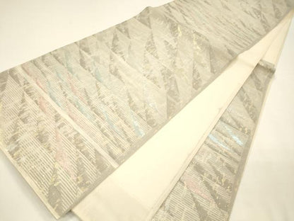 平和屋着物＊夏物 六通柄袋帯 幾何学文様 金銀糸 正絹 逸品 DAAY8156cm