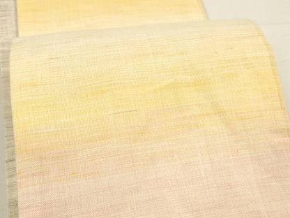 平和屋着物＊夏物　半幅帯　紅花染　霞文　麻　逸品　DAAY8157cm