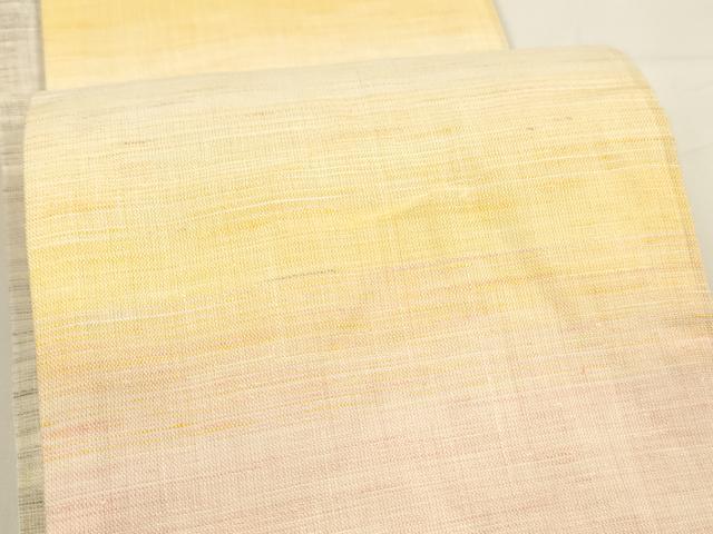 平和屋着物＊夏物　半幅帯　紅花染　霞文　麻　逸品　DAAY8157cm