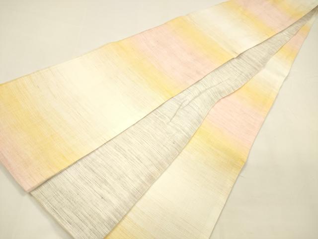平和屋着物＊夏物　半幅帯　紅花染　霞文　麻　逸品　DAAY8157cm