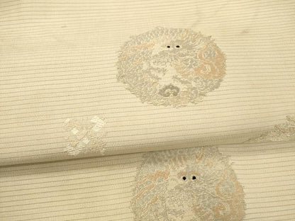 平和屋着物＊夏物 アンティーク 大正ロマン 九寸名古屋帯 唐織 宝尽くし龍文 正絹 逸品 DAAY8161cm