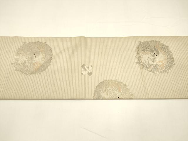 平和屋着物＊夏物 アンティーク 大正ロマン 九寸名古屋帯 唐織 宝尽くし龍文 正絹 逸品 DAAY8161cm