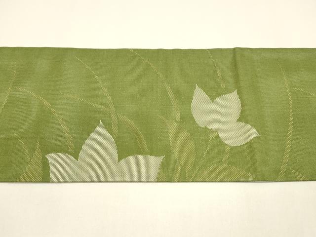 平和屋着物＊夏物 九寸名古屋帯 草花文 金糸 正絹 逸品 DAAY8164cm