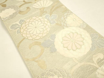 平和屋着物＊夏物 六通柄袋帯 唐織 花唐草文 金銀糸 正絹 逸品 DAAY8165cm