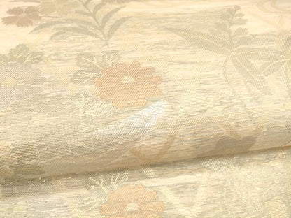 平和屋着物＊夏物 六通柄袋帯 流水籬花舟文 金銀糸 正絹 逸品 DAAY8167cm