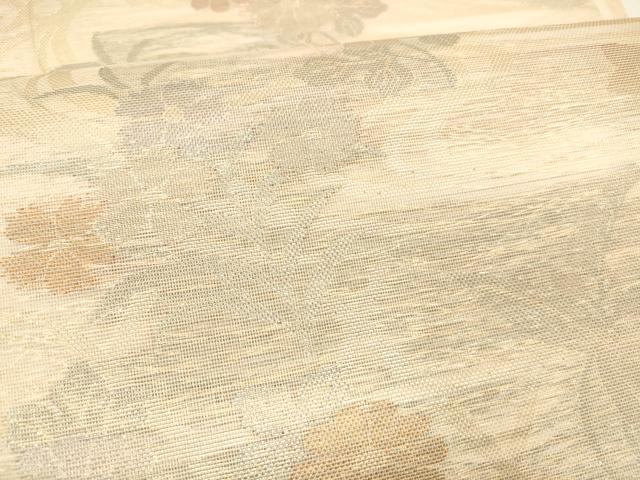 平和屋着物＊夏物 六通柄袋帯 流水籬花舟文 金銀糸 正絹 逸品 DAAY8167cm