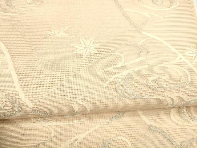 平和屋着物＊夏物 絽綴れ 太鼓柄袋帯 竜田川 銀糸 正絹 逸品 DAAY8168cm