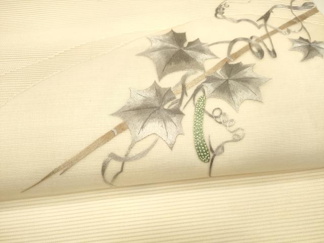 平和屋着物＊夏物 中国三大刺繍 相良刺繍 総刺繍 絽綴れ 太鼓柄袋帯 成り物蔦の葉文 正絹 逸品 DAAY8169cm